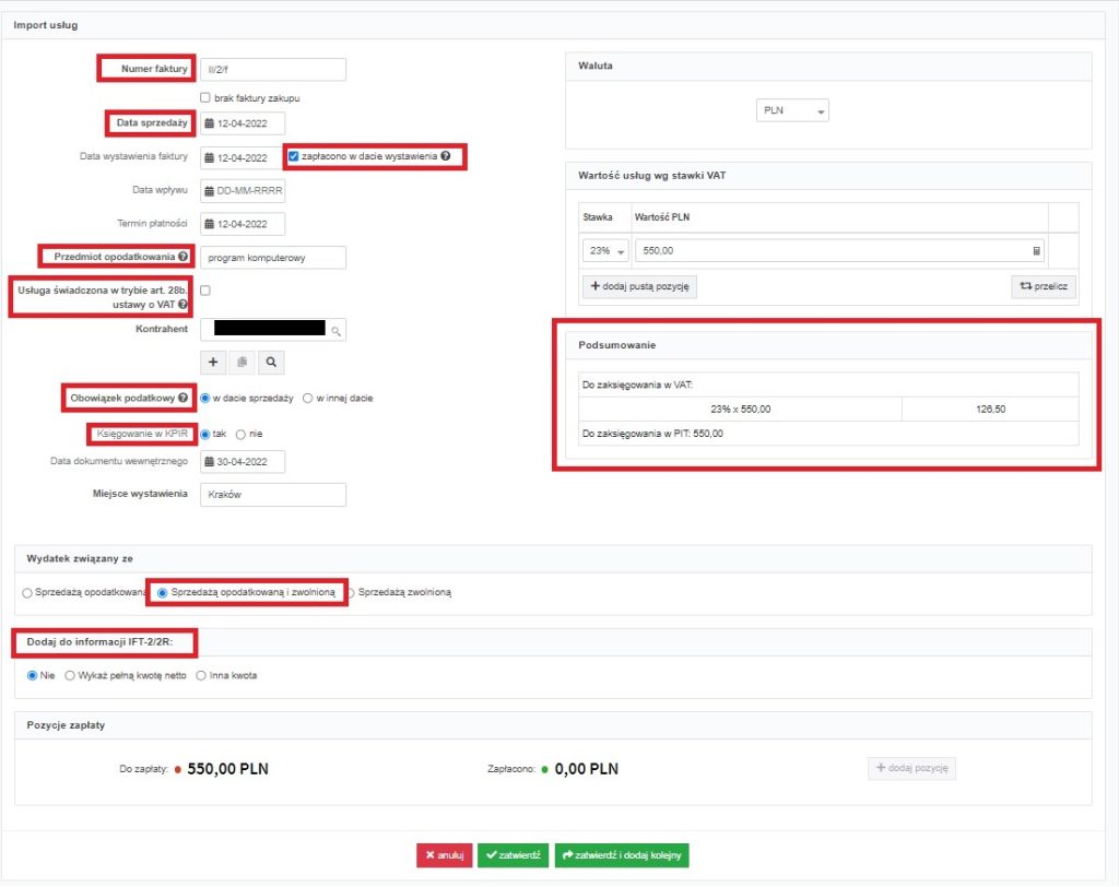 Import Usług | Pomoc Serwisu Ifirma.pl - Pomoc Serwisu Ifirma.pl