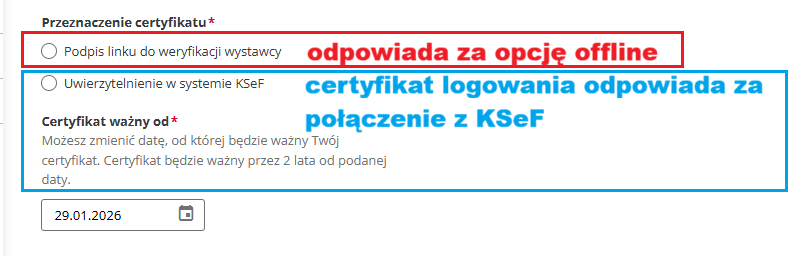 generowanie certyfikatu na stronie gov